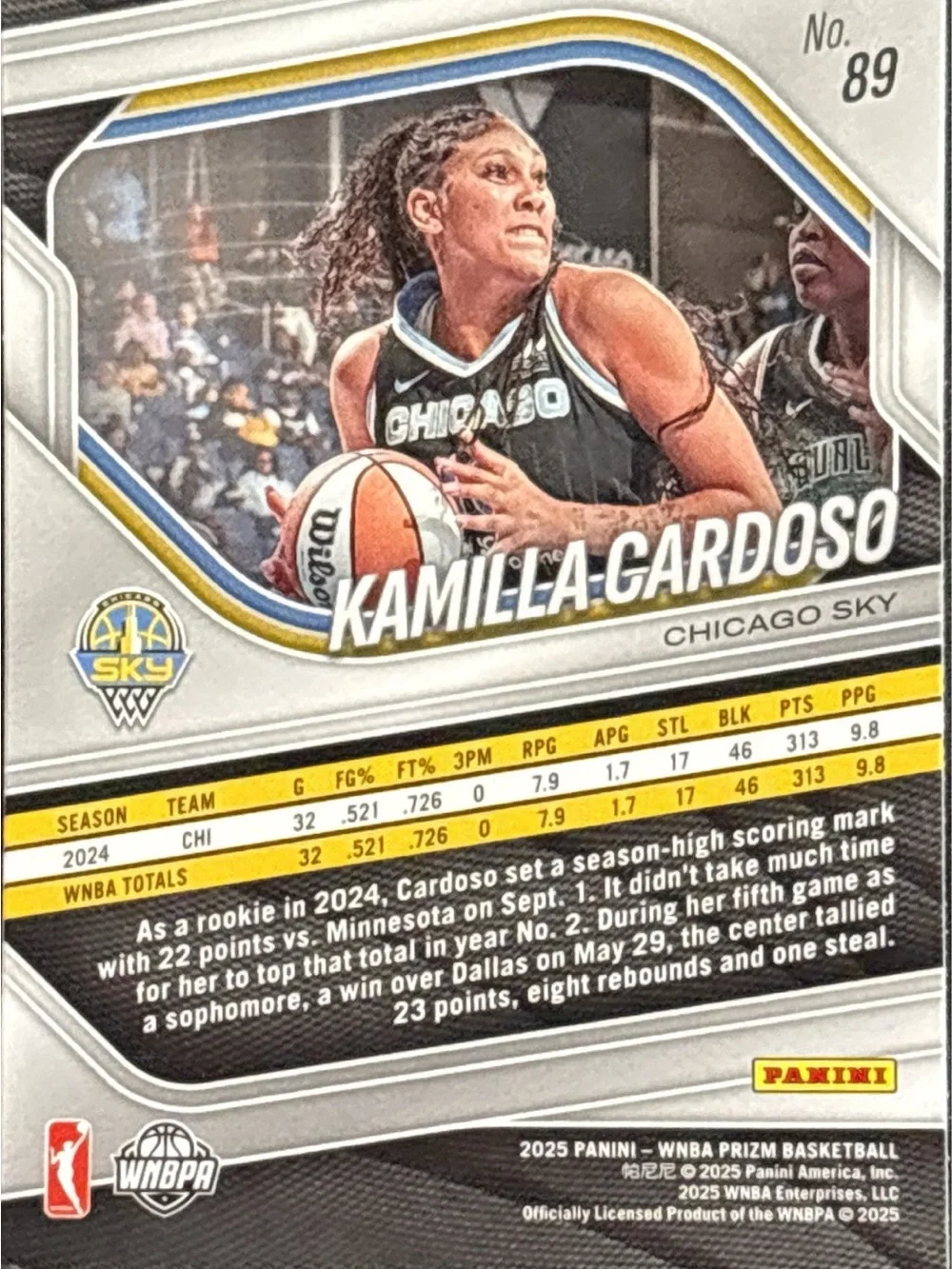 Panini Chicago Sky Kamilla Cardoso Basketball Card